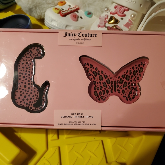 Juicy Couture Other - Juicy Couture Pink Leopard Ceramic Tray Set